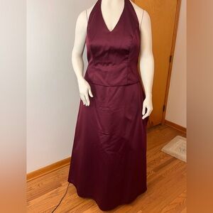 David's Bridal Deep burgundy Backless Dress